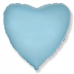 Шар с гелием Сердце, Голубой, 46 см